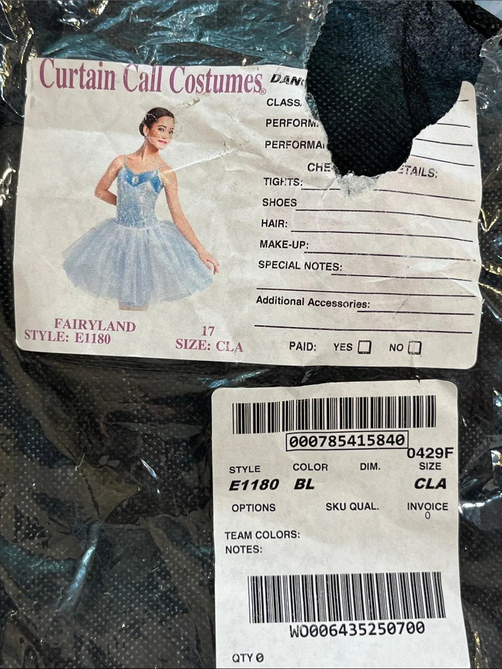 Call costumes light blue